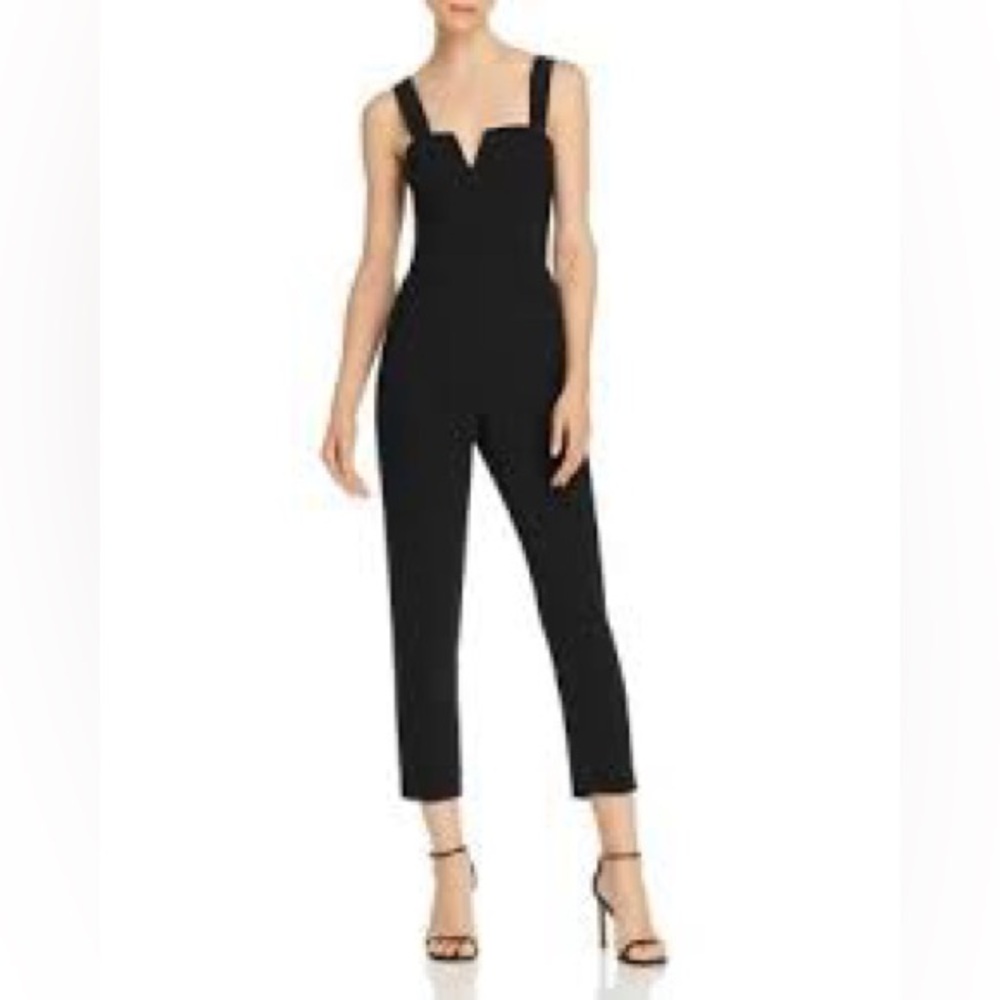 Amanda Uprichard Nia Straight-Leg Black Sleeveless Jumpsuit Small